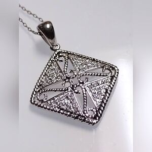 NWOT Sterling silver and diamond necklace